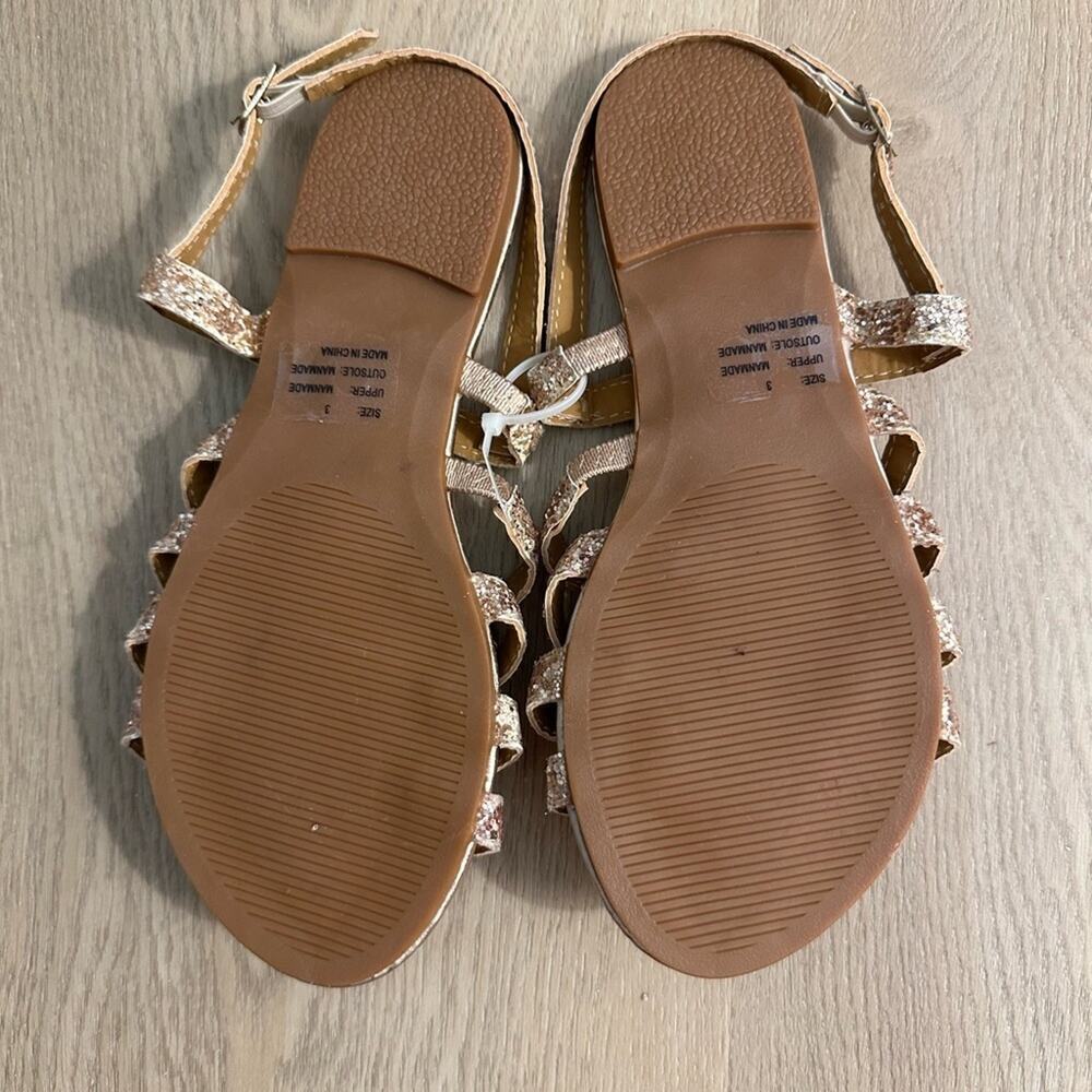 NWOT Olivia Miller Little Girls Size 3 Slingback Sandals in Rose Gold Glitter - Picture 4 of 4